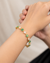 Emerald Blossom Tennis Bracelet