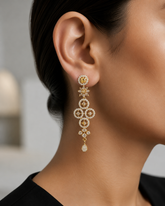 Vintage Floral Drop Chandelier Earrings