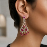 Ruby Accented Majestic Chandelier Earrings