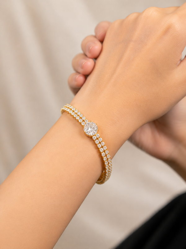 Minimalist Solitaire Pearl Link Bracelet