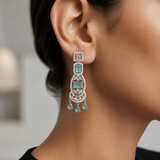 Teardrop Emerald Royalty Dangle Earrings