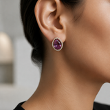 Midnight Glamour Oval Studs