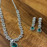 Classic Solitaire Emerald Pendant Chain