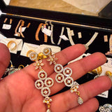 Vintage Floral Drop Chandelier Earrings