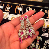 Ruby Accented Majestic Chandelier Earrings
