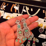 Art Deco Emerald Statement Dangles