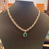 Classic Solitaire Emerald Pendant Chain