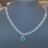 Classic Solitaire Emerald Pendant Chain