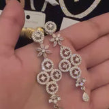 Vintage Floral Drop Chandelier Earrings