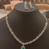 Classic Solitaire Emerald Pendant Chain