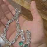 Classic Solitaire Emerald Pendant Chain