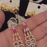 Ruby Accented Majestic Chandelier Earrings
